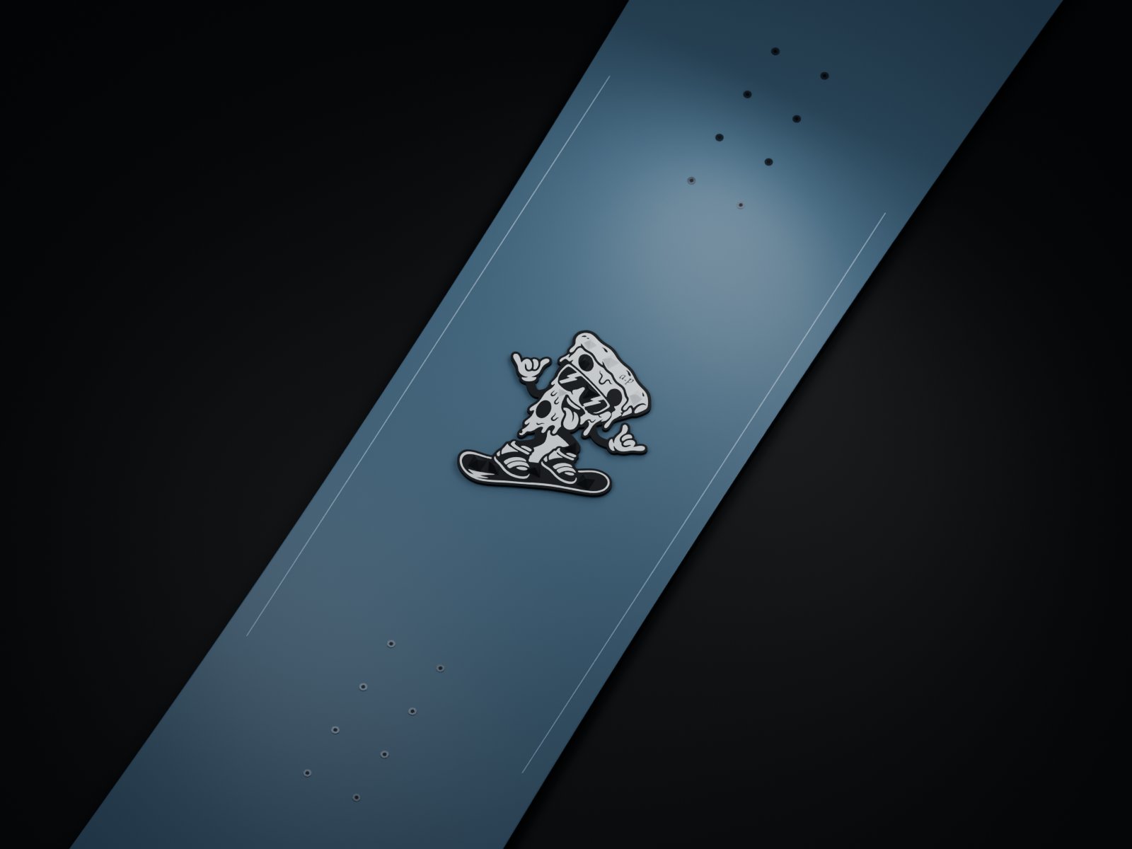 Pizza Rider на сноуборде